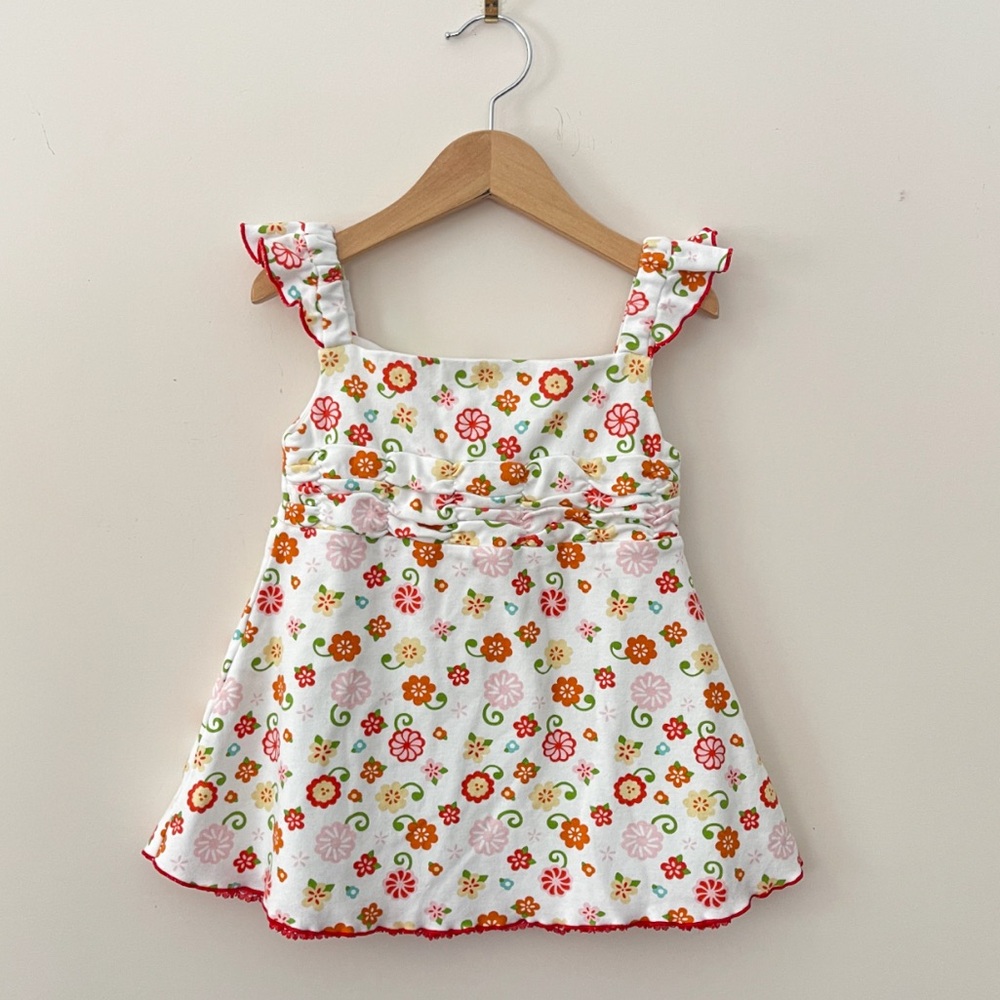 SNOPEA EUC 100% Cotton Super Soft Floral Double Lined Ruffle Dress